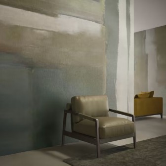 Tapet modern cu design minimalist și accente de culoare caldă.