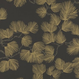 Tapet lavabil cu design de ace de pin aurii pe fundal gri închis