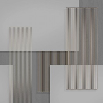 Wallpaper modern cu design geometric minimalist, cu linii aurii subțiri.