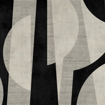 Tapet geometric abstract negru cu design modern
