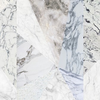 Tapet geometric din marmură albă, Big Diamond