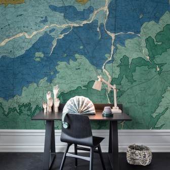 Tapet cu harta veche din Anglia, Oxford Clay