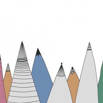 Tapet modern Mountain Ridge, Color cu design geometric