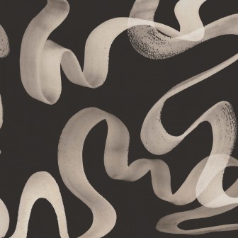 Tapet cu model valuri negre într-un dormitor modern