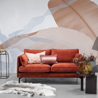 Fototapet cu design abstract de frunze stilizate