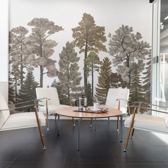 Tapet 3D Scandinavian Bellewood, Fall, cu aspect de padure.