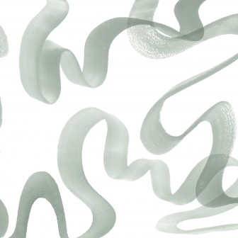 Tapet abstract cu valuri verzi într-un dormitor