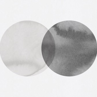 Tapet minimalist cu cercuri suprapuse in gri deschis, perfect pentru decorul modern.