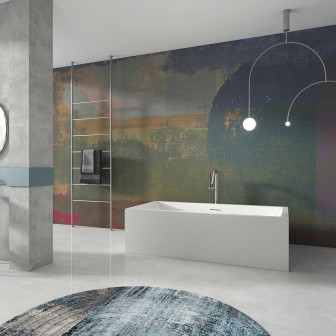 Imagine de perete Mad: Ragnar, cu un design abstract modern.  Imagine de perete cu textura grosieră, perfectă pentru baie.