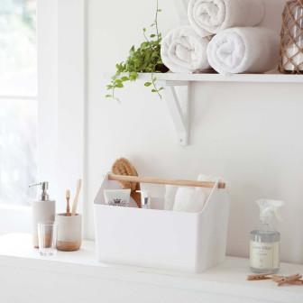 Coș de depozitare alb pentru organizare eficientă