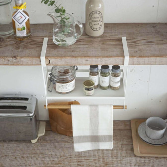 Suport pentru condimente sub raft, alb, ideal pentru organizarea bucătăriei