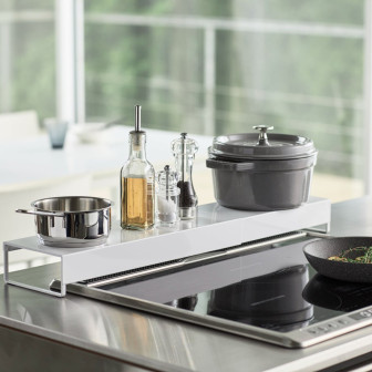 Poliță extensibilă albă pentru bucătărie