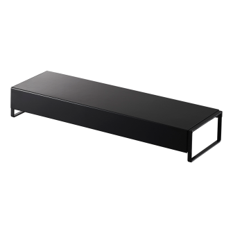 Poliță extensibilă neagră pentru organizarea spațiului în bucătărie