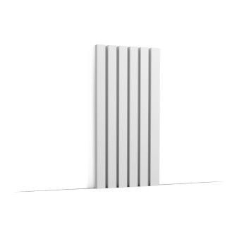 Panou decorativ riflat alb, 200 x 25 x 2 cm