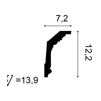 Cornișă decorativă tavan albă cu model clasic