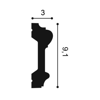 Brau decorativ flexibil alb montat pe perete albastru
